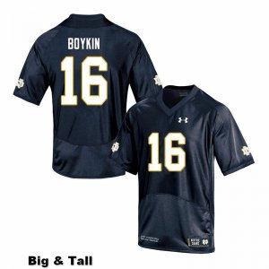 Notre Dame Fighting Irish Men's Noah Boykin #16 Navy Under Armour Authentic Stitched Big & Tall College NCAA Football Jersey VKY0799HB